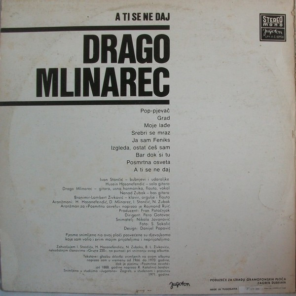Drago Mlinarec - A Ti Se Ne Daj (LP, Album, RE)