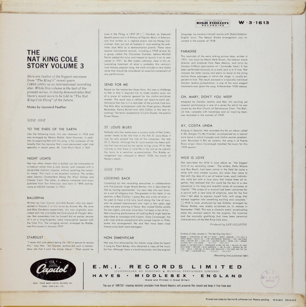 Nat King Cole - The Nat King Cole Story: Volume 3 (LP, Comp, Mono)