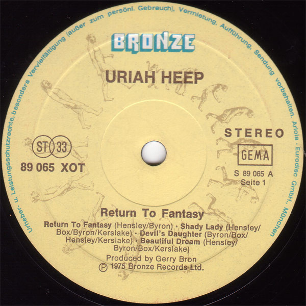 Uriah Heep - Return To Fantasy (LP, Album, Gat)