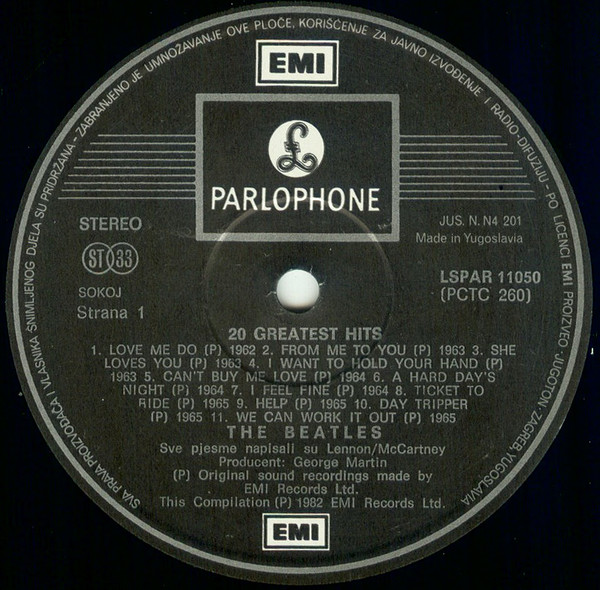 The Beatles - 20 Greatest Hits (LP, Comp)