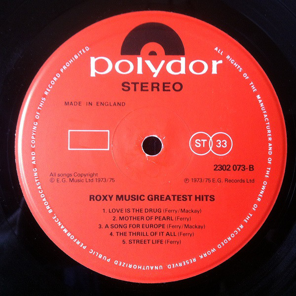 Roxy Music - Greatest Hits (LP, Comp, Red)
