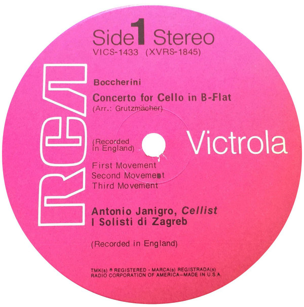 Antonio Janigro - Boccherini, Vivaldi, Vivaldi-Bach Cello Concertos (LP, Album)