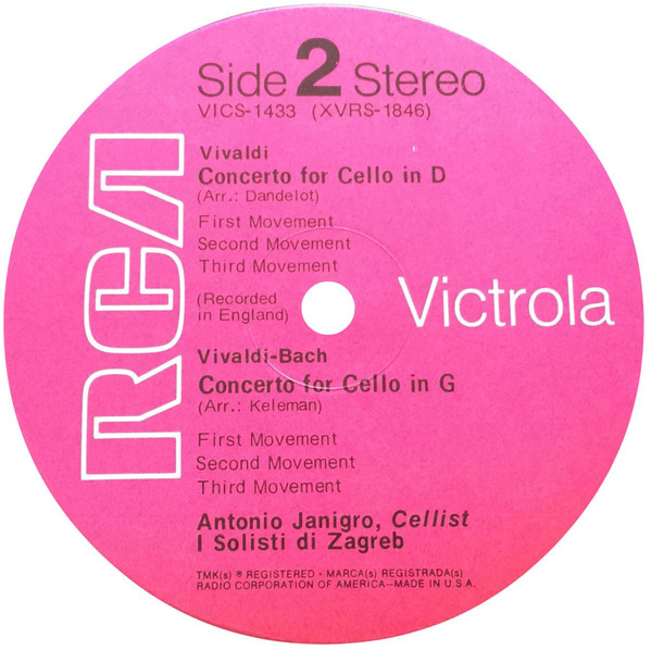 Antonio Janigro - Boccherini, Vivaldi, Vivaldi-Bach Cello Concertos (LP, Album)