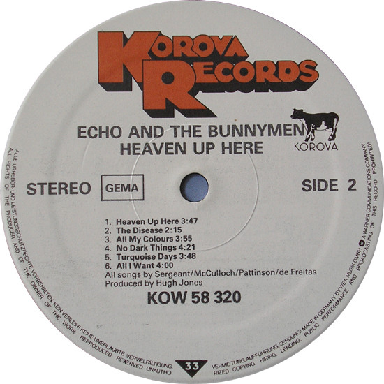 Echo And The Bunnymen* - Heaven Up Here (LP, Album, Whi)