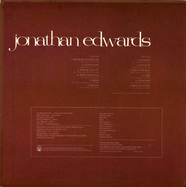Jonathan Edwards (2) - Jonathan Edwards (LP, Album, PR )