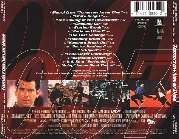 David Arnold - Tomorrow Never Dies (Music From The Motion Picture) (CD, Album, Comp)