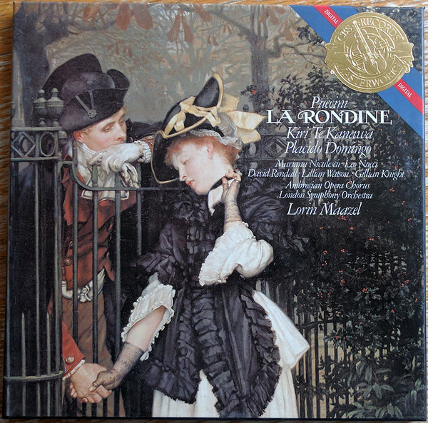 Giacomo Puccini, Placido Domingo, Kiri Te Kanawa, Lorin Maazel, Mariana Niculescu, Leo Nucci, David Rendall, Lillian Watson, Gillian Knight, The Ambrosian Opera Chorus, The London Symphony Orchestra - La Rondine (2xLP, dig)