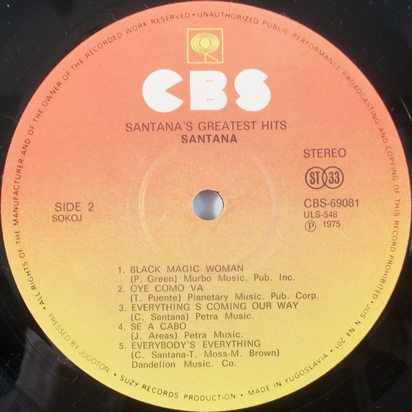 Santana - Santana's Greatest Hits (LP, Comp, RE)