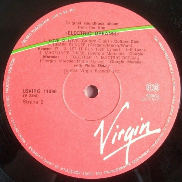 Various - Electric Dreams (Original Soundtrack From The Film) (LP, Album, Sou)