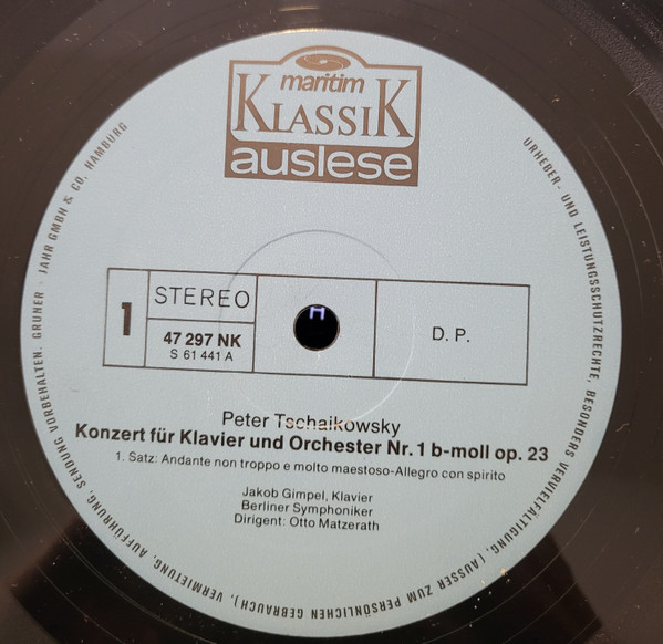 Tschaikowsky* - Klavierkonzert Nr. 1 B-Moll (LP, Album)