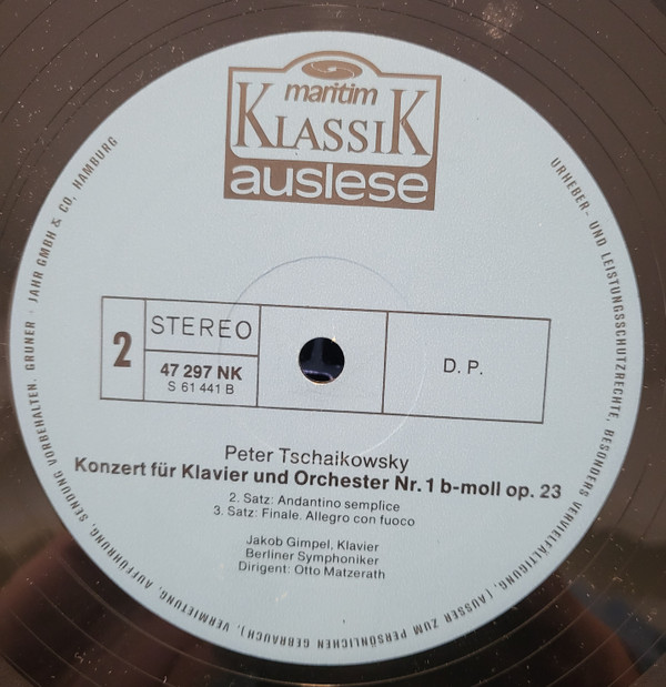Tschaikowsky* - Klavierkonzert Nr. 1 B-Moll (LP, Album)