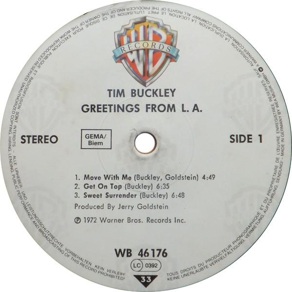 Tim Buckley - Greetings From L.A. (LP, Album, RE)
