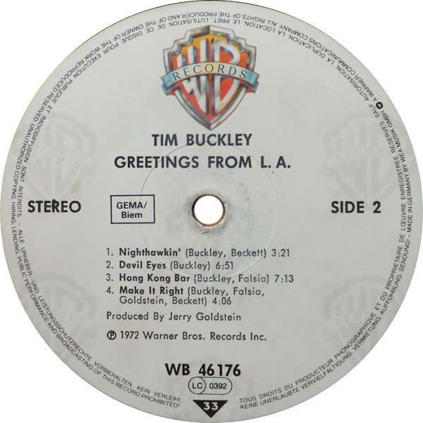 Tim Buckley - Greetings From L.A. (LP, Album, RE)