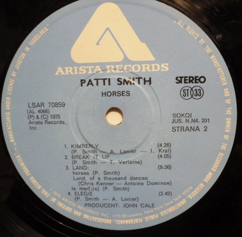 Patti Smith - Horses (LP, Album, RE)