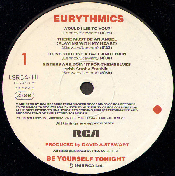 Eurythmics - Be Yourself Tonight (LP, Album)