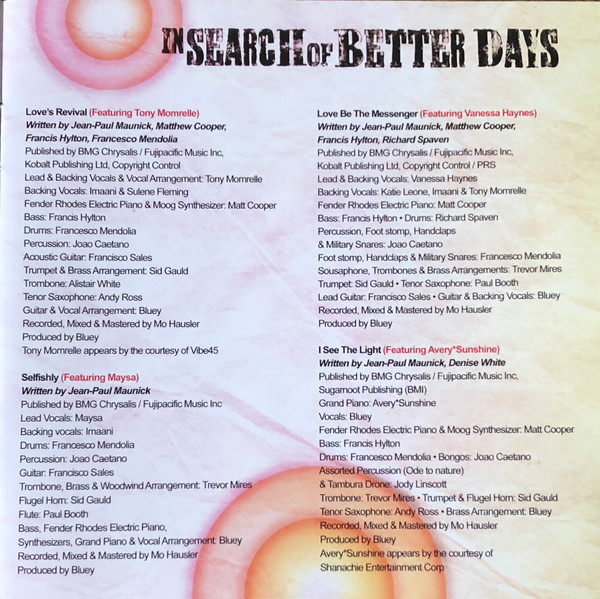 Incognito - In Search Of Better Days (CD, Album)