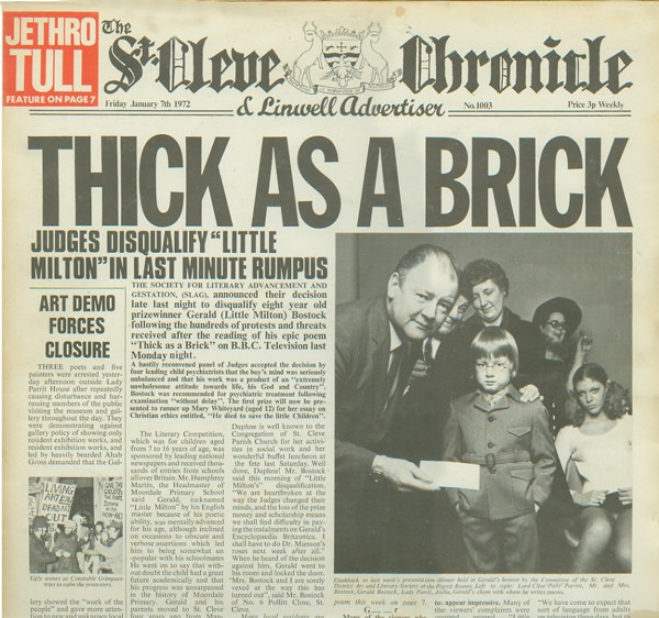 Jethro Tull - Thick As A Brick (LP, Album, New)