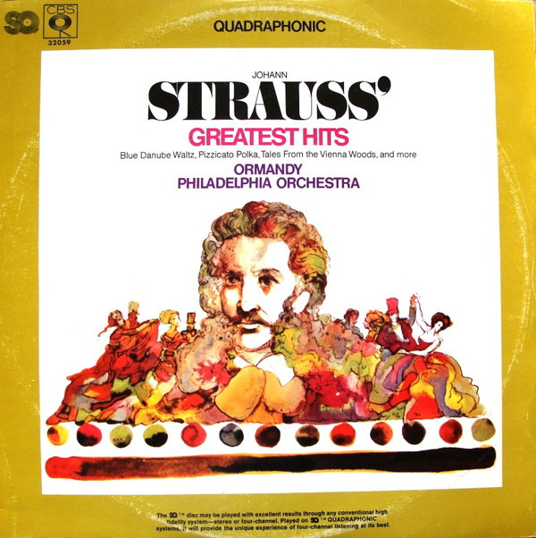 Johann Strauss* - Philadelphia Orchestra*, Eugene Ormandy - Johann Strauss' Greatest Hits (LP, Comp, Quad)