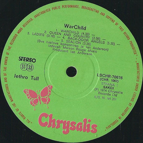 Jethro Tull - War Child (LP, Album)