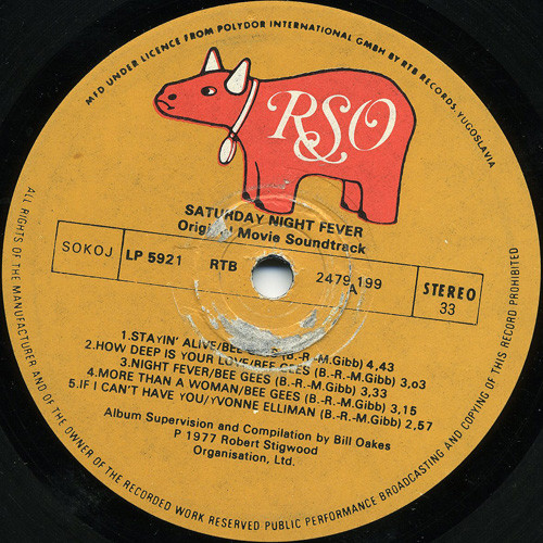 Various - Saturday Night Fever (The Original Movie Sound Track) (2xLP, Album, Comp)