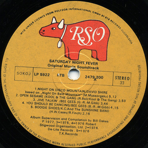 Various - Saturday Night Fever (The Original Movie Sound Track) (2xLP, Album, Comp)